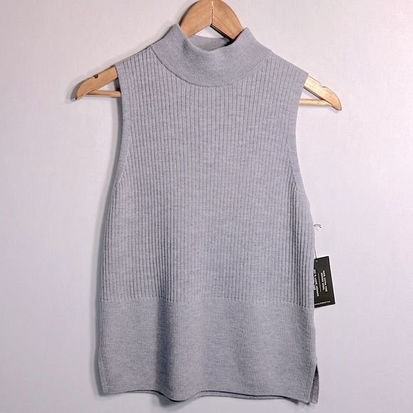 H by Halston Sweaters - H by Halston 100% Extra Fine Merino Wool Sleeveless Turtleneck Sweater S NWT